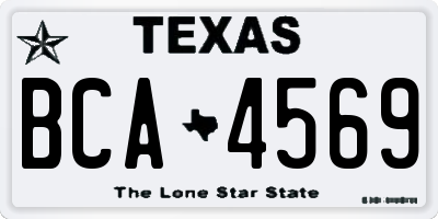 TX license plate BCA4569