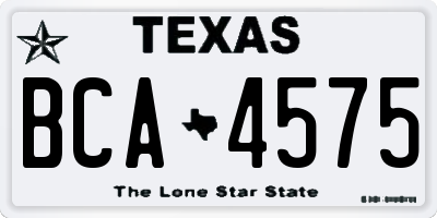 TX license plate BCA4575