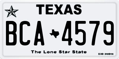 TX license plate BCA4579