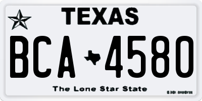 TX license plate BCA4580