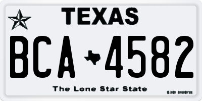 TX license plate BCA4582