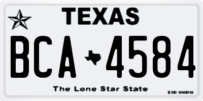 TX license plate BCA4584
