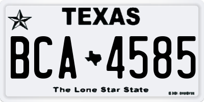 TX license plate BCA4585