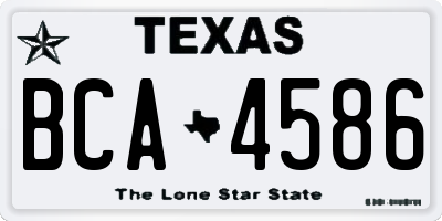 TX license plate BCA4586