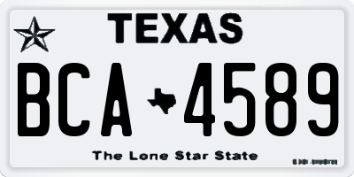 TX license plate BCA4589