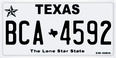 TX license plate BCA4592