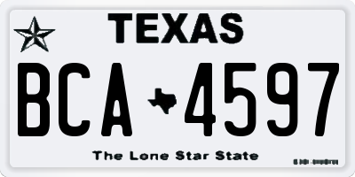 TX license plate BCA4597
