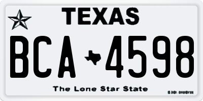 TX license plate BCA4598