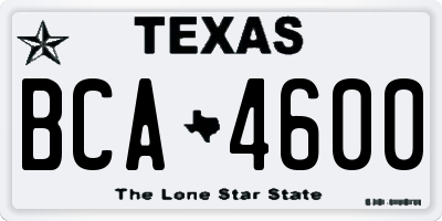 TX license plate BCA4600