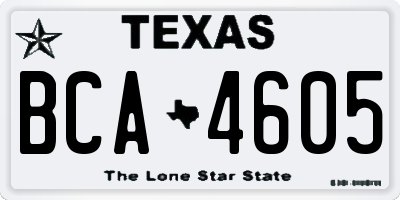 TX license plate BCA4605