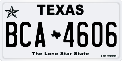 TX license plate BCA4606