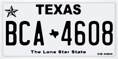 TX license plate BCA4608
