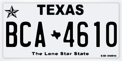 TX license plate BCA4610