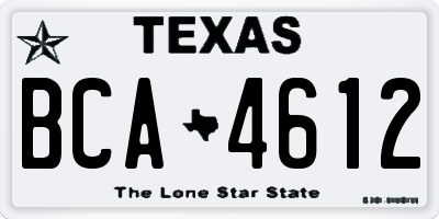 TX license plate BCA4612