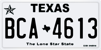 TX license plate BCA4613
