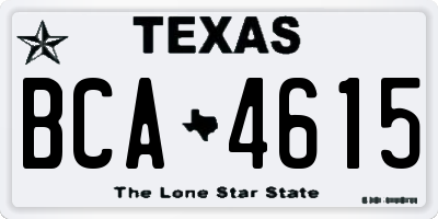 TX license plate BCA4615