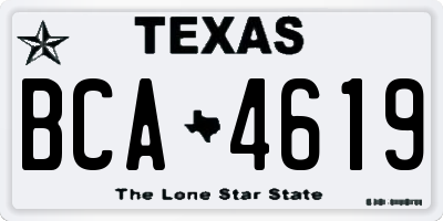 TX license plate BCA4619