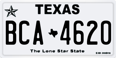 TX license plate BCA4620