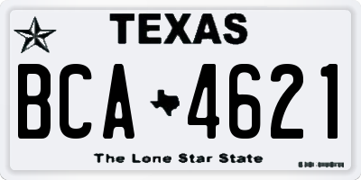 TX license plate BCA4621