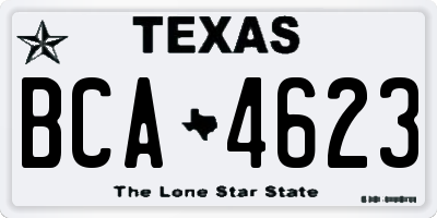 TX license plate BCA4623