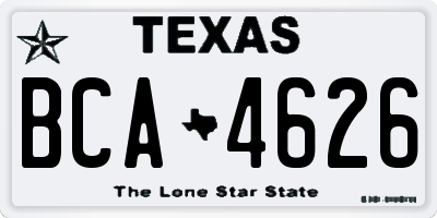 TX license plate BCA4626