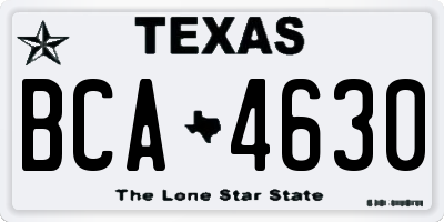 TX license plate BCA4630