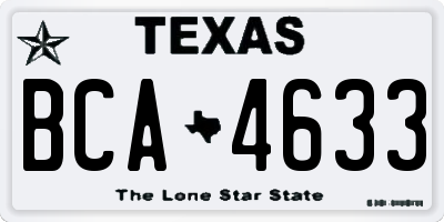 TX license plate BCA4633