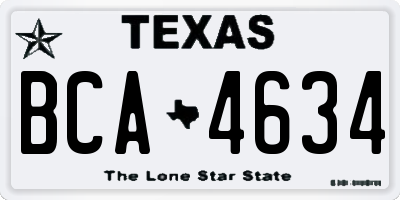 TX license plate BCA4634