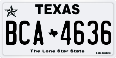 TX license plate BCA4636