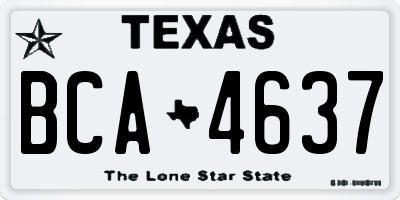 TX license plate BCA4637