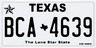 TX license plate BCA4639