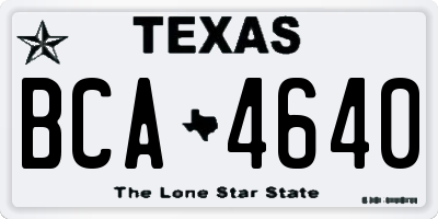 TX license plate BCA4640