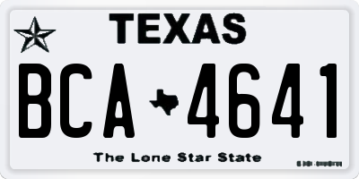 TX license plate BCA4641