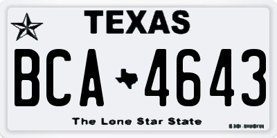 TX license plate BCA4643