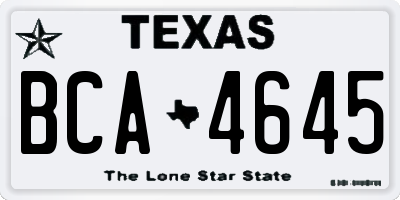 TX license plate BCA4645