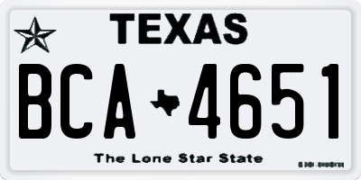 TX license plate BCA4651