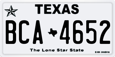 TX license plate BCA4652
