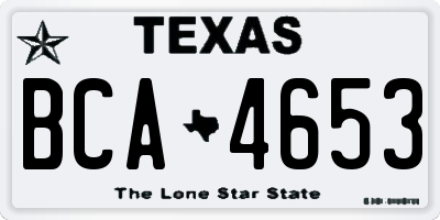 TX license plate BCA4653