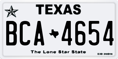 TX license plate BCA4654