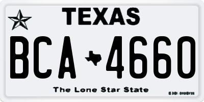TX license plate BCA4660