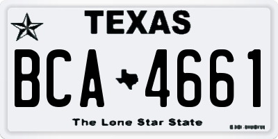 TX license plate BCA4661