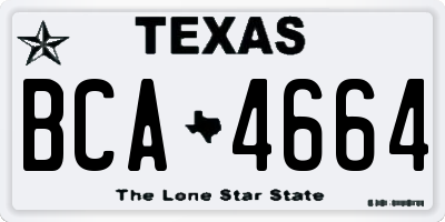 TX license plate BCA4664