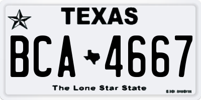 TX license plate BCA4667