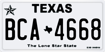 TX license plate BCA4668