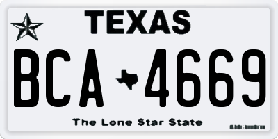 TX license plate BCA4669