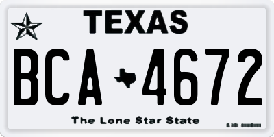 TX license plate BCA4672