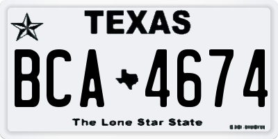 TX license plate BCA4674