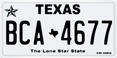 TX license plate BCA4677
