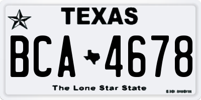 TX license plate BCA4678