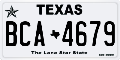 TX license plate BCA4679